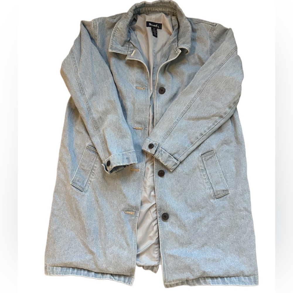 Denim & Co Denim Duster Coat (L)